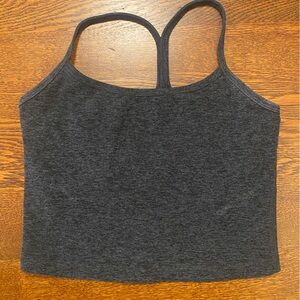 Beyond Yoga Spacedye Slim Racerback Cropped Tank -XS Gray and Stormy
